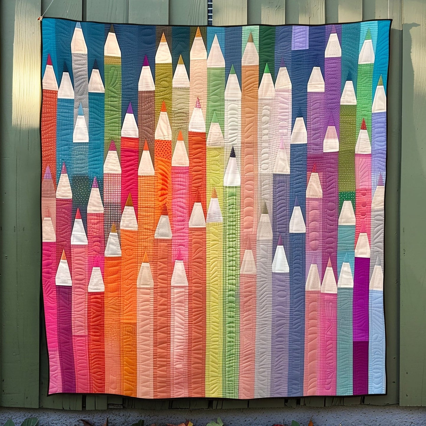 Colorful Creativity Quilted Blanket - Throw (55" x 60")