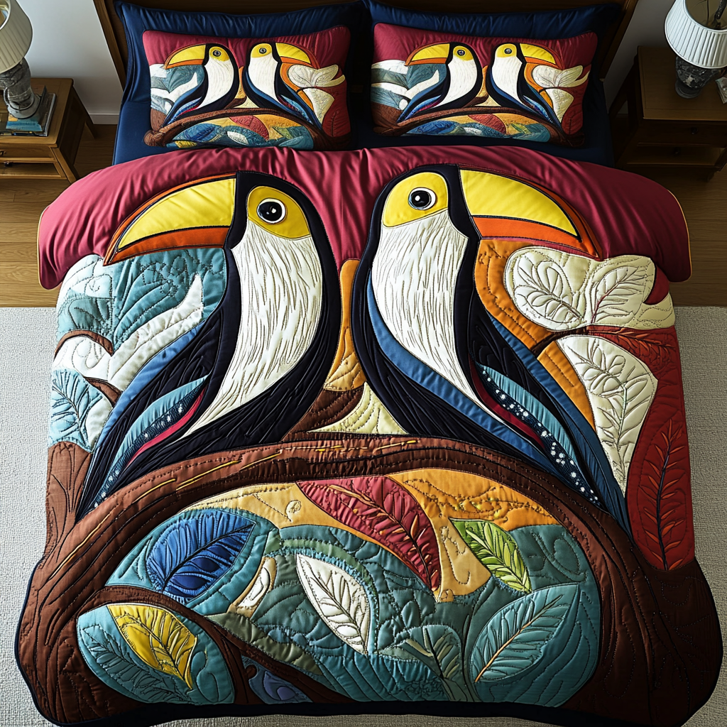 Colorful Haven 3-Piece Quilted Bedding Set - Single (59" x 70")