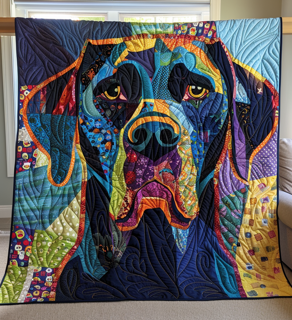Colorful Lab Journey Quilted Blanket - Throw (55" x 60")