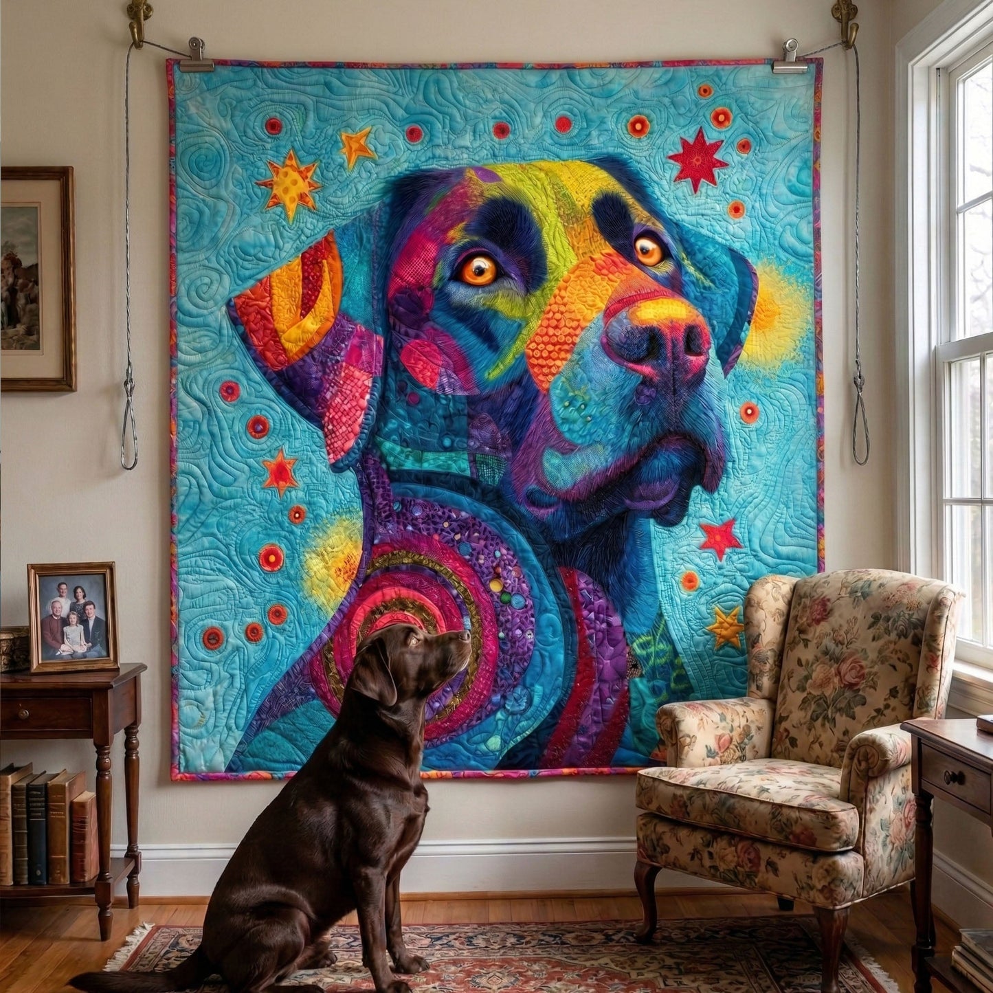 Colorful Labrador Quilted Blanket - Baby (30" x 40") - Pack 1