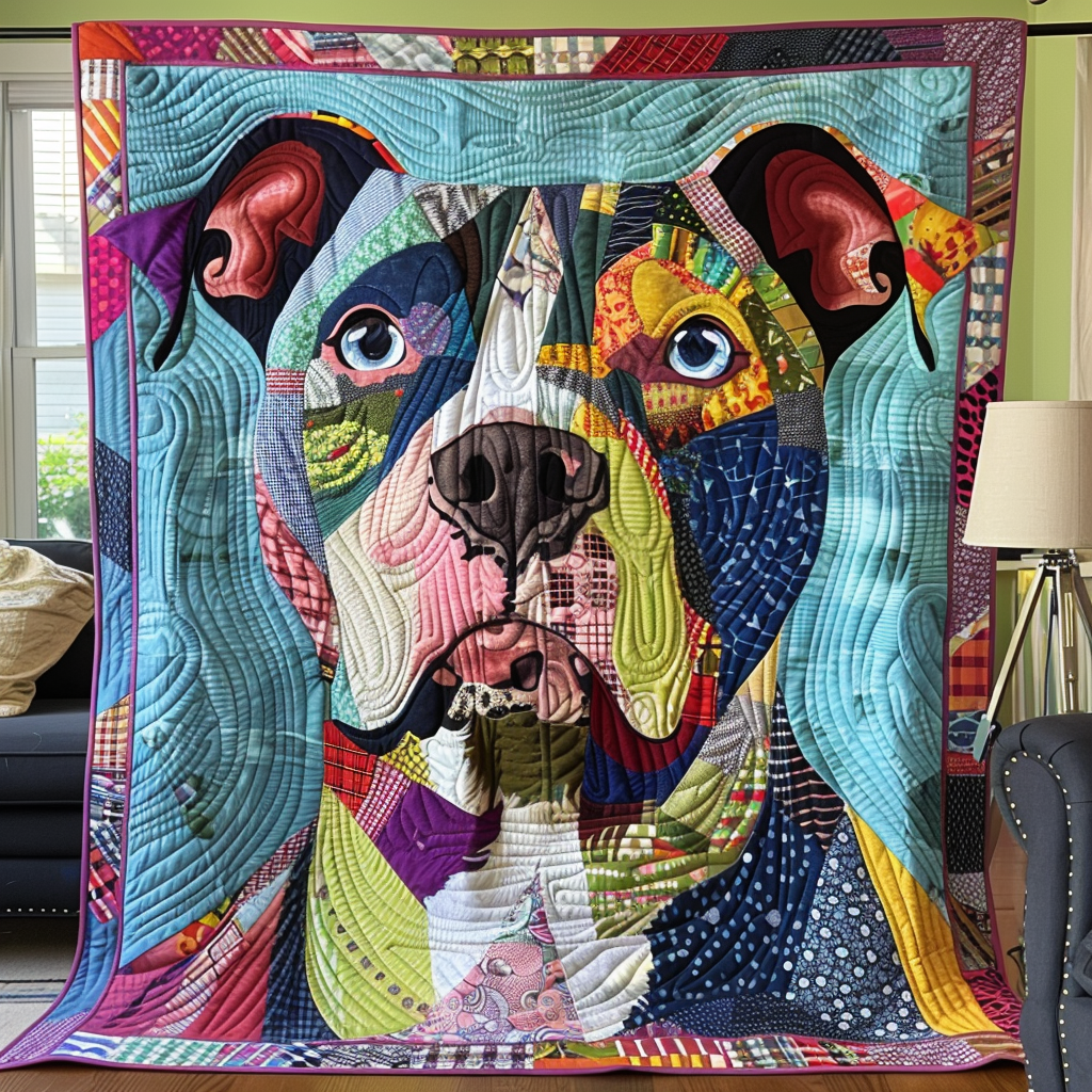 Colorful Paws Quilted Blanket - Throw (55" x 60")