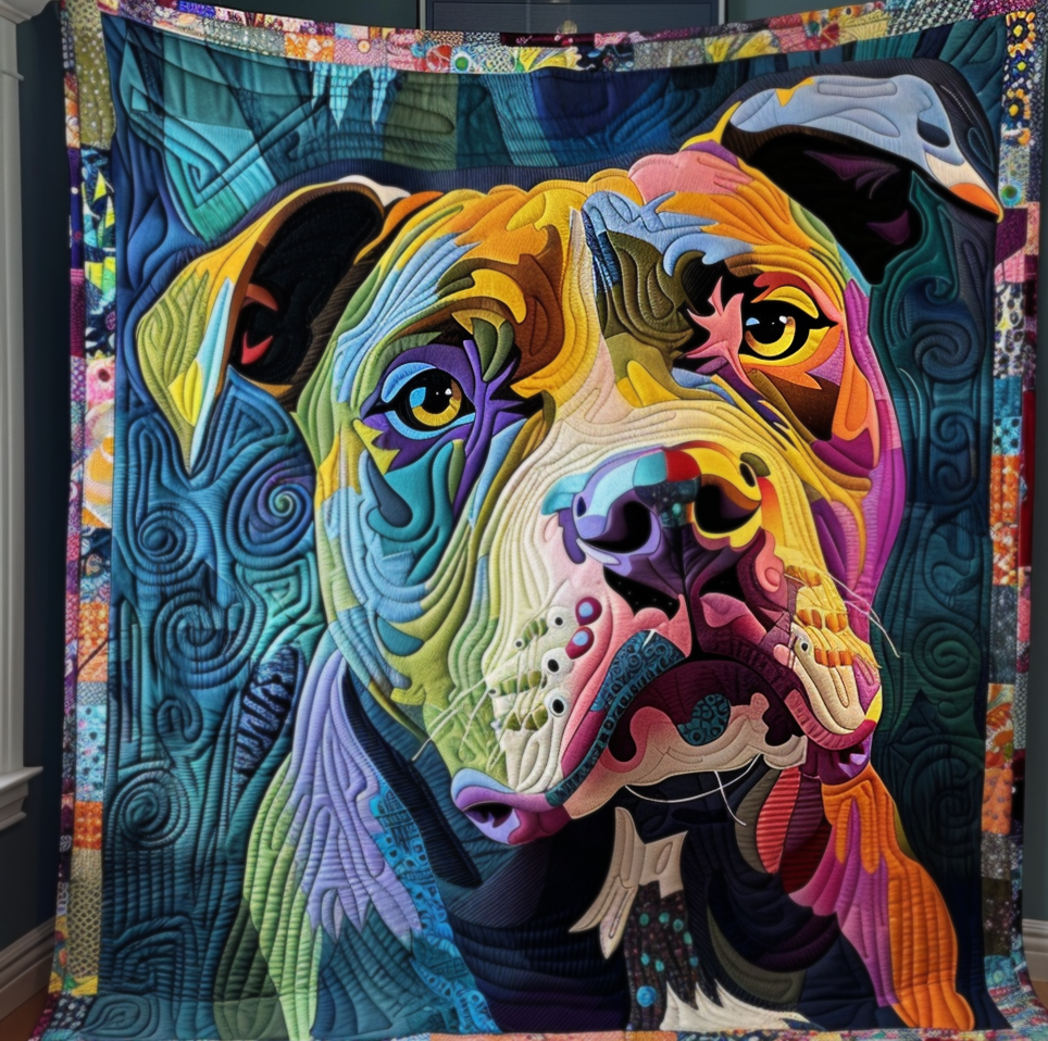 Throw (55'' x 60'') /Colorful Pup Magic Quilted Blanket