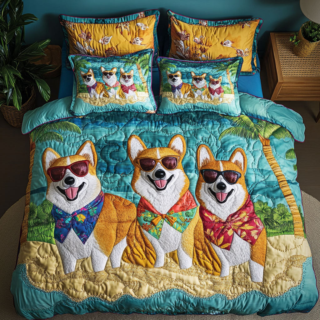 Cool Pup Crew 3-Piece Quilted Bedding Set - Single (59" x 70")