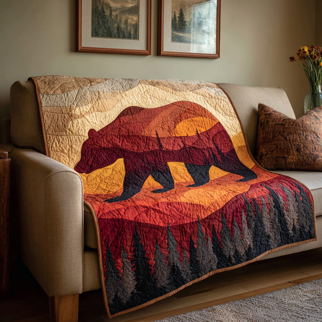 Copper Horizon Bear Quilted Blanket - Baby (30" x 40") - Pack 1