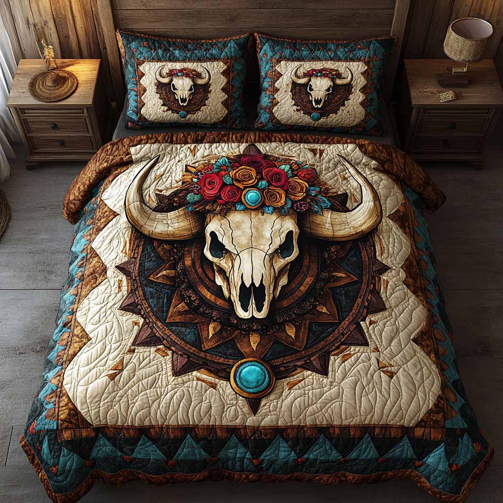 Copper Spirit 3-Piece Quilted Bedding Set - Single (59" x 70")