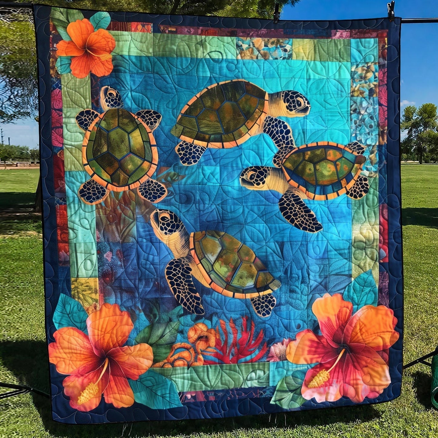 Coral Cove Quilted Blanket - Throw (55" x 60")