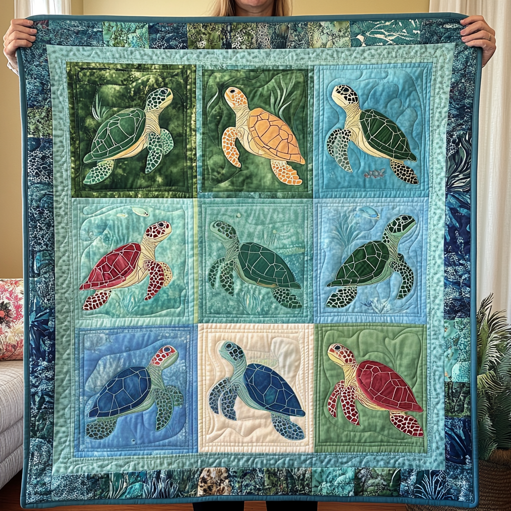 Coral Reef Comfor Quilted Blanket - Throw (55" x 60")