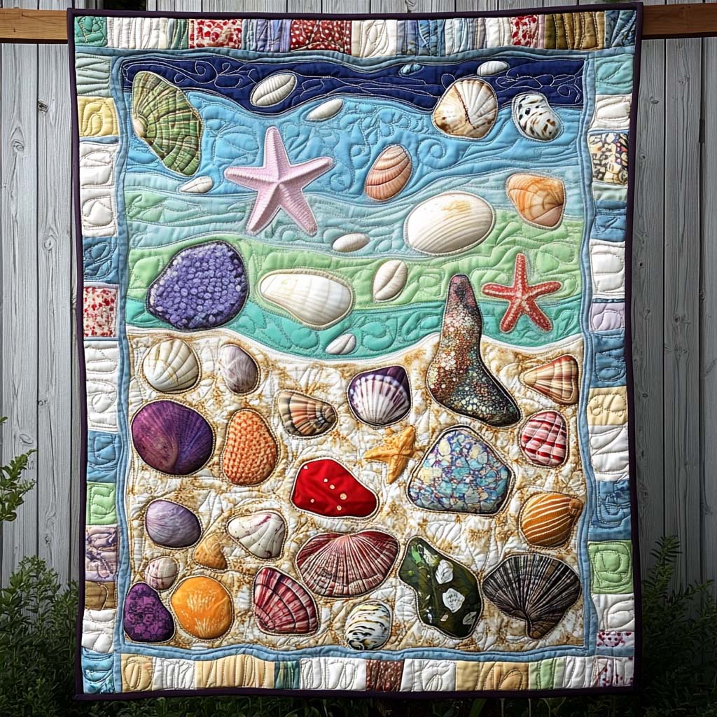 Coral Treasures Quilted Blanket - Throw (55" x 60")