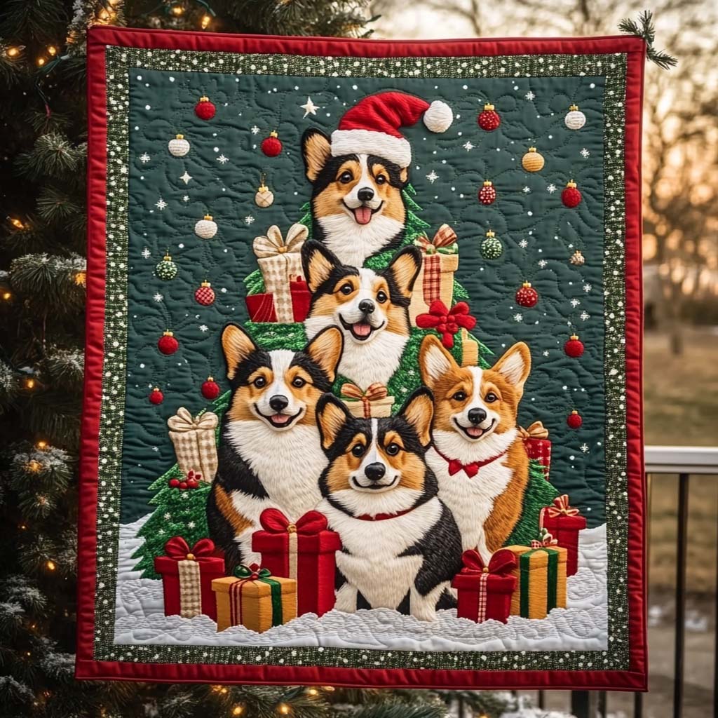 Corgi Wonderland Delight Quilted Blanket - Throw (55" x 60")