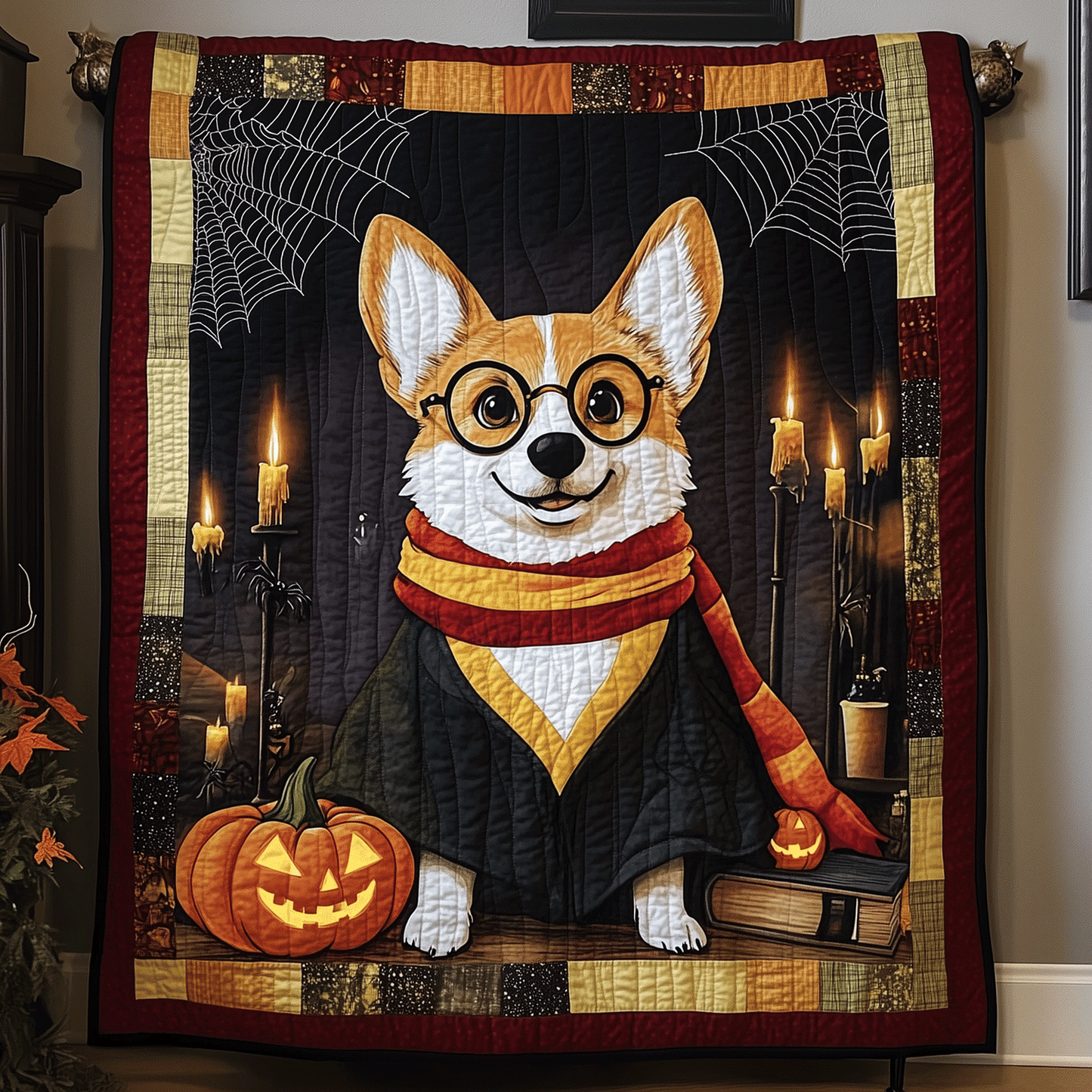 Corgi Coven Quilted Blanket - Throw (55" x 60")