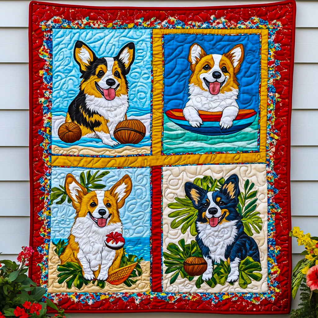 Corgi Crew Quilted Blanket - Baby (30" x 40")