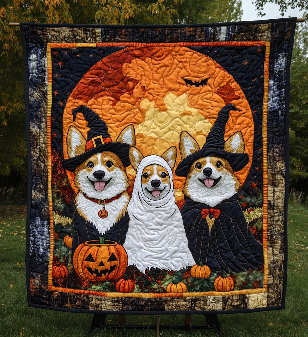 Corgi Magic Quilted Blanket - Throw (55" x 60")