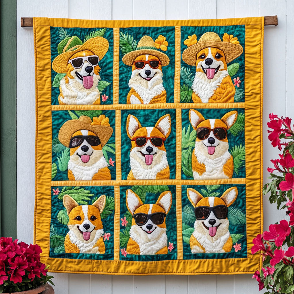Corgi Paradise Quilted Blanket - Baby (30" x 40")