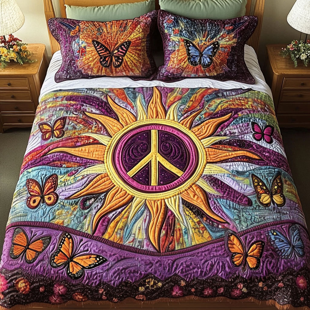 Cosmic Bloom 3-Piece Quilted Bedding Set - Single (59" x 70")