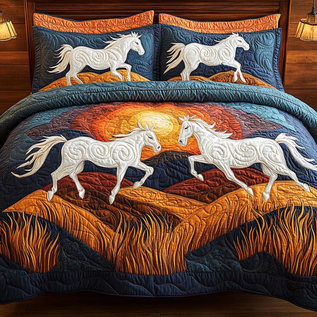 Cosmic Gallop 3-Piece Quilted Bedding Set - Single (59" x 70")