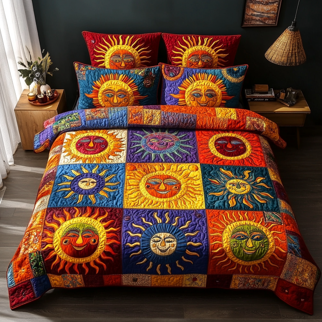Cosmic Rays 3-Piece Quilted Bedding Set - Single (59" x 70")