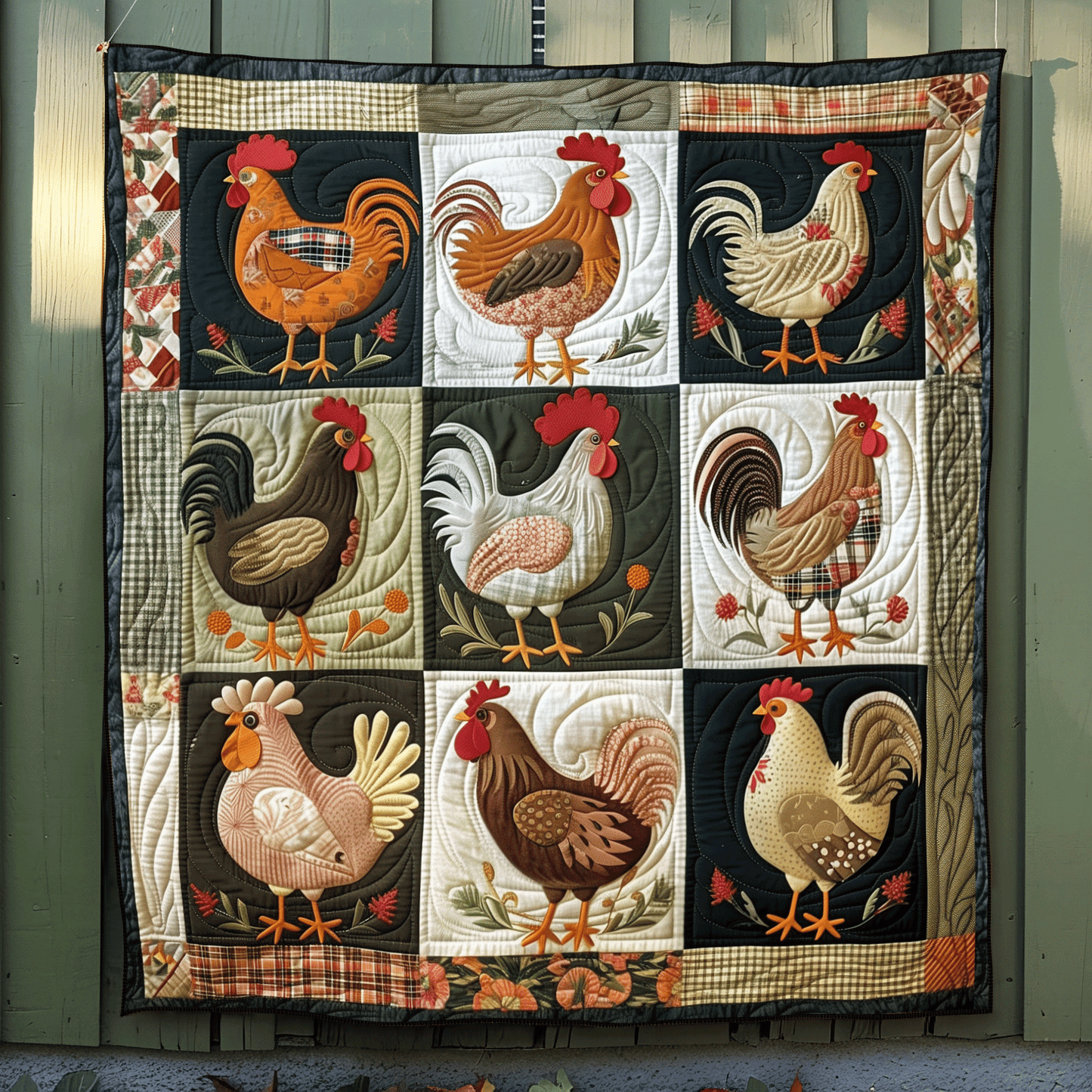 Cottage Hens Quilted Blanket - Throw (55" x 60")