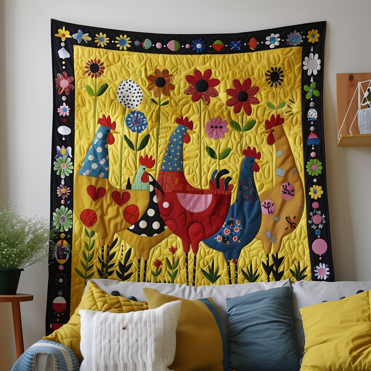 Country Cottage Farm Quilted Blanket - Throw (55" x 60")