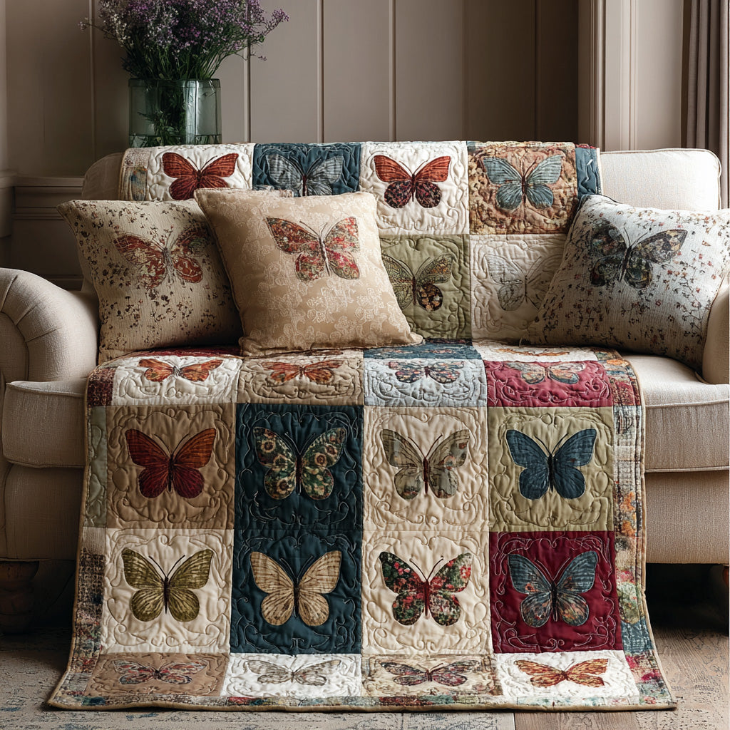 Country Butterflies Quilted Blanket - Baby (30" x 40") - Pack 1