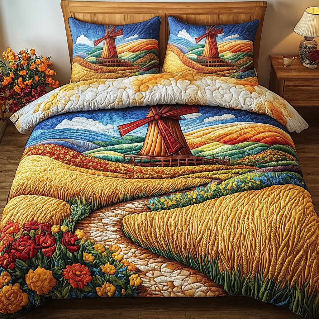 Country Escape 3-Piece Quilted Bedding Set - Single (59" x 70")