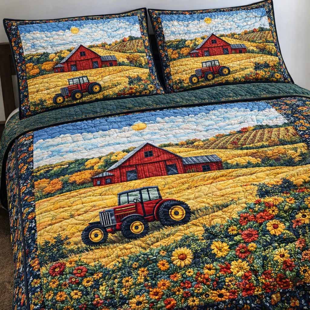 Country Fields 3-Piece Quilted Bedding Set - Single (59" x 70")