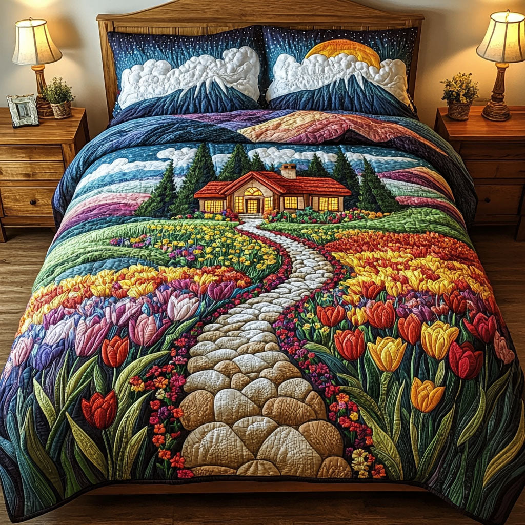 Countryside Bliss 3-Piece Quilted Bedding Set - Single (59" x 70")