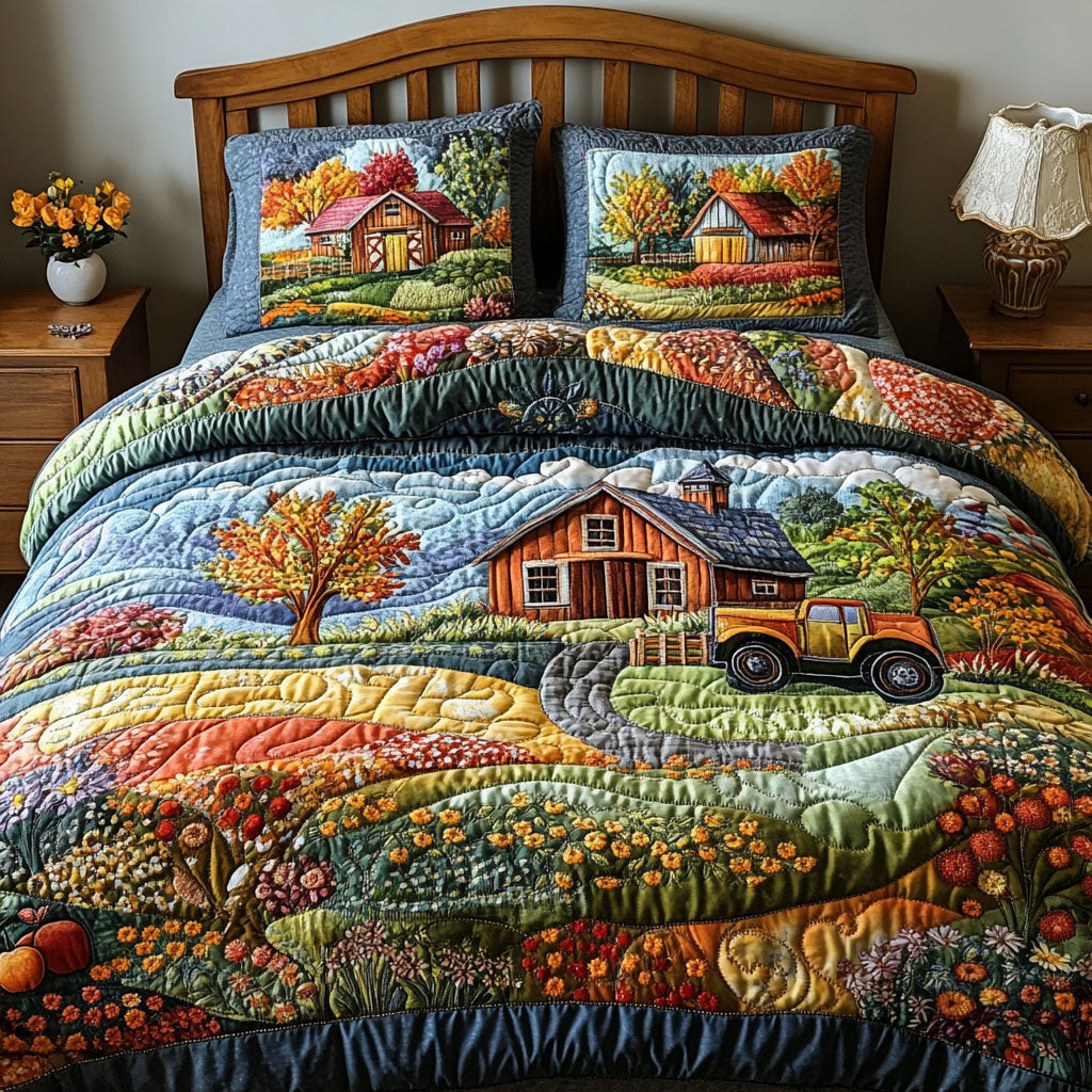 Countryside Dream 3-Piece Quilted Bedding Set - Single (59" x 70")