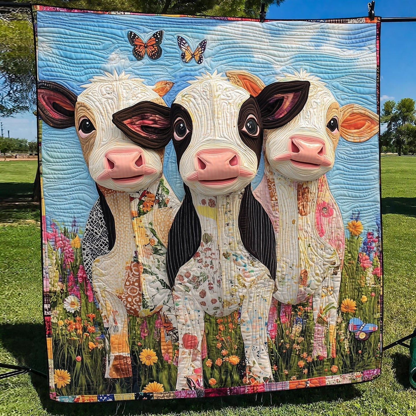 Cow Cuddles Quilted Blanket - Throw (55" x 60")