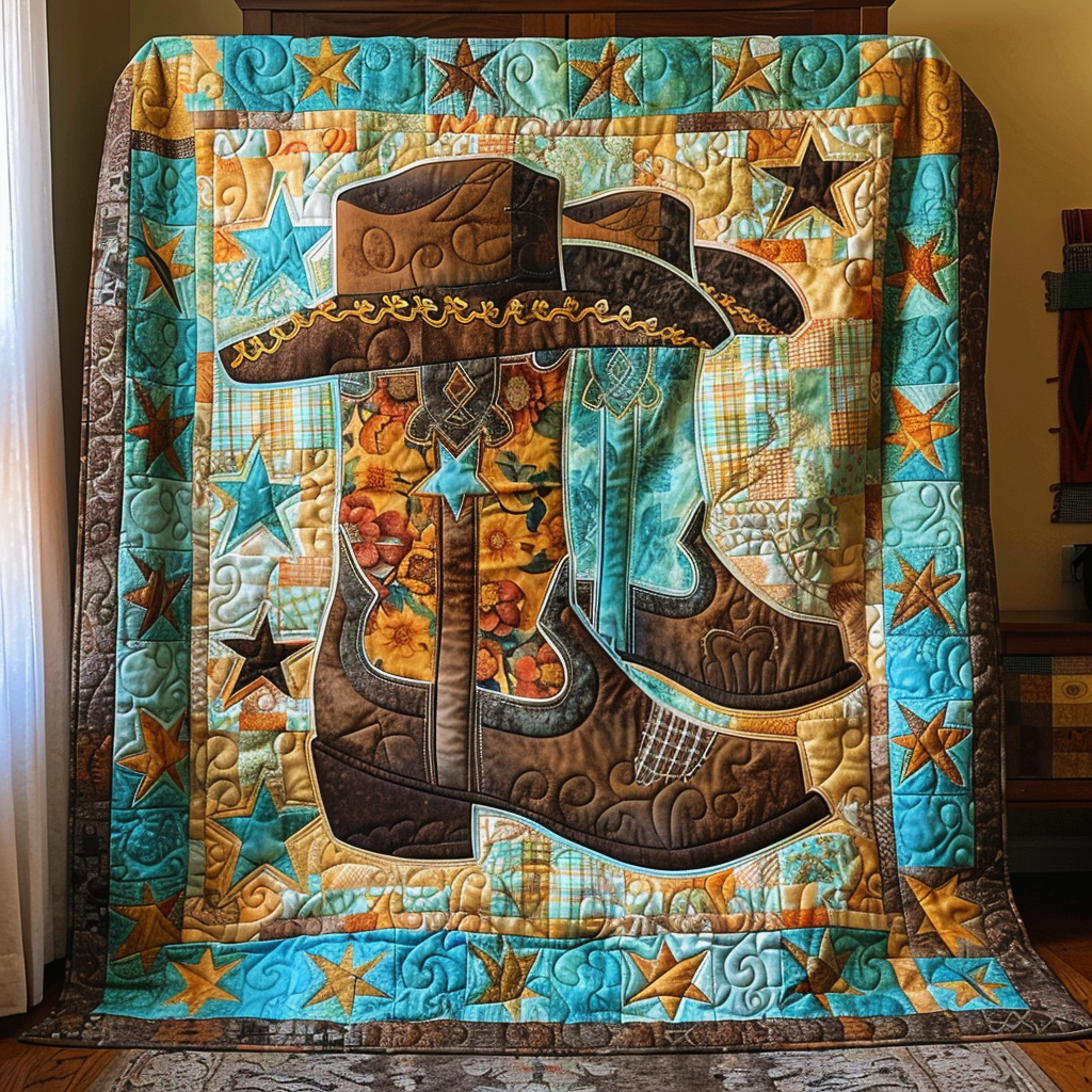 Cowboy Essentials Quilted Blanket - Throw (55" x 60")