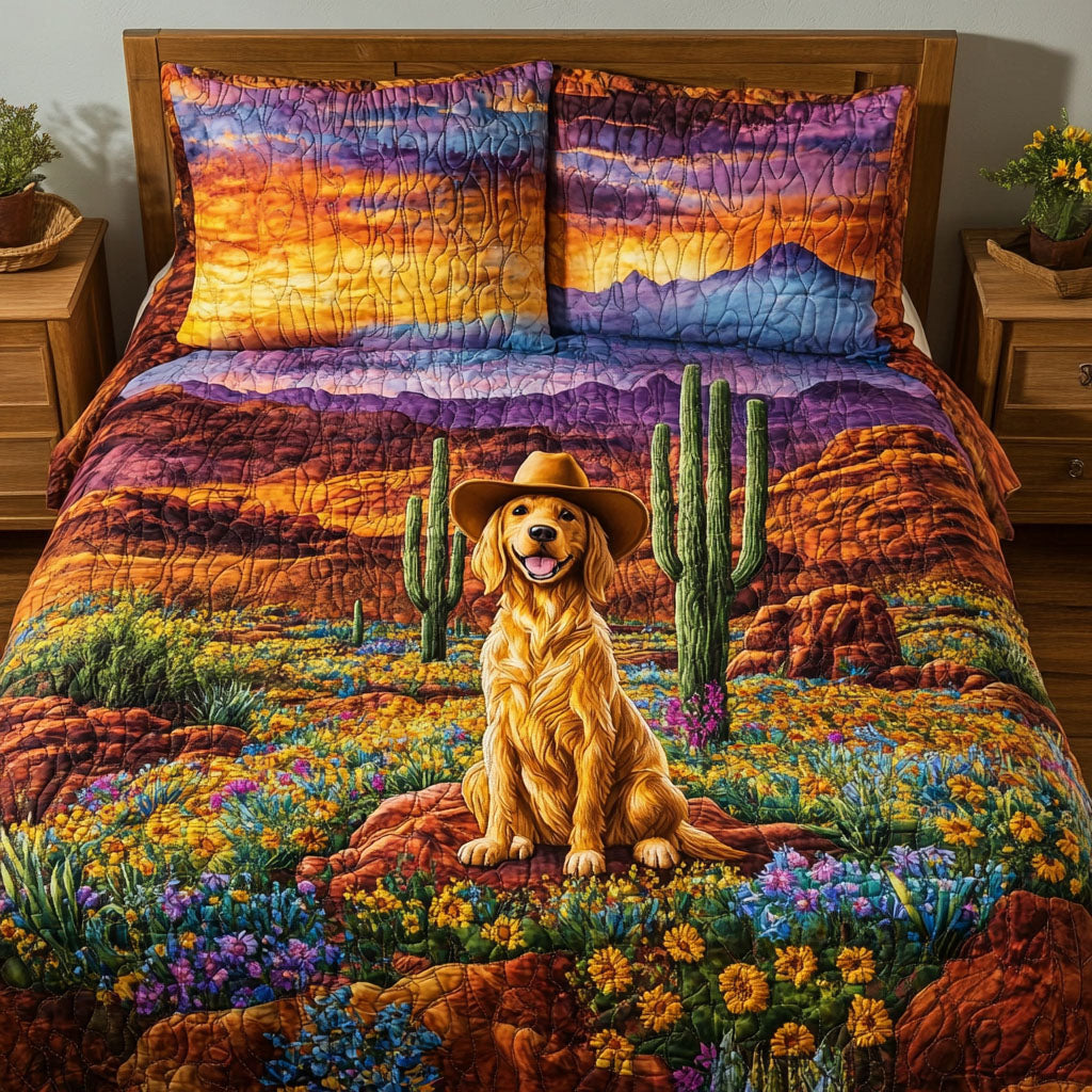 Cowpoke Cuddles 3-Piece Quilted Bedding Set - Single (59" x 70")