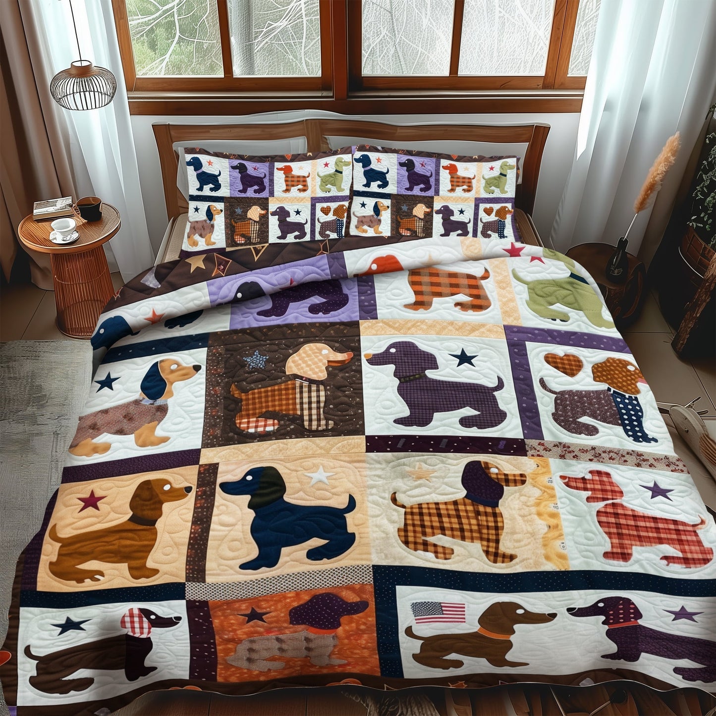 Cozy Canine Comfort 3-Piece Quilted Bedding Set - Single (59" x 70")