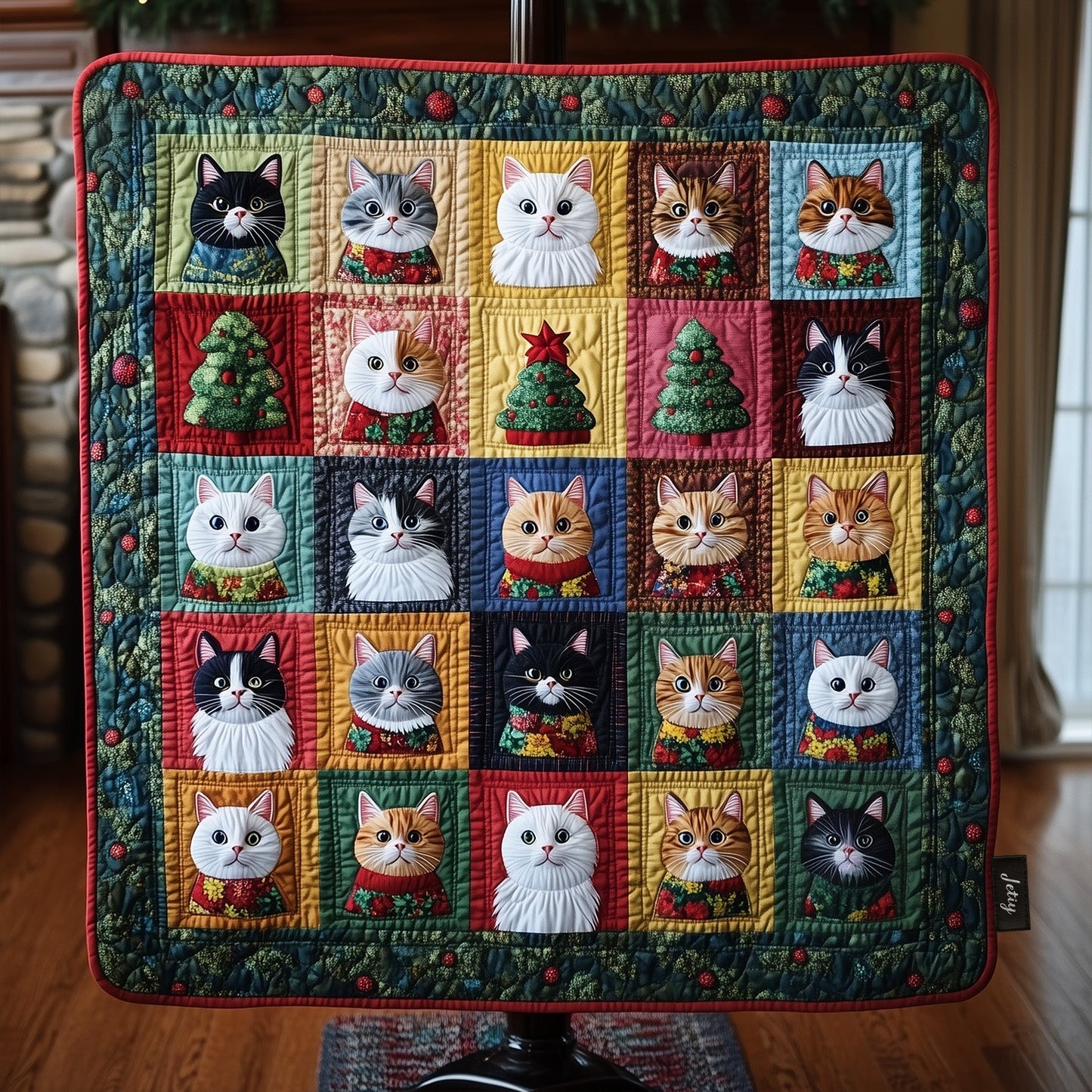 Cozy Cat Clusters Quilted Blanket - Throw (55" x 60")