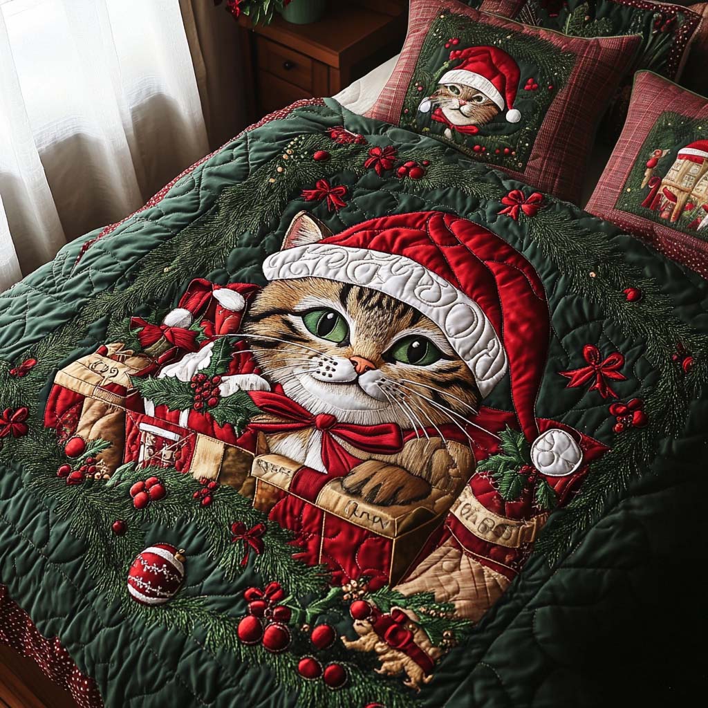 Cozy Christmas Box 3-Piece Quilted Bedding Set - Single (59" x 70")