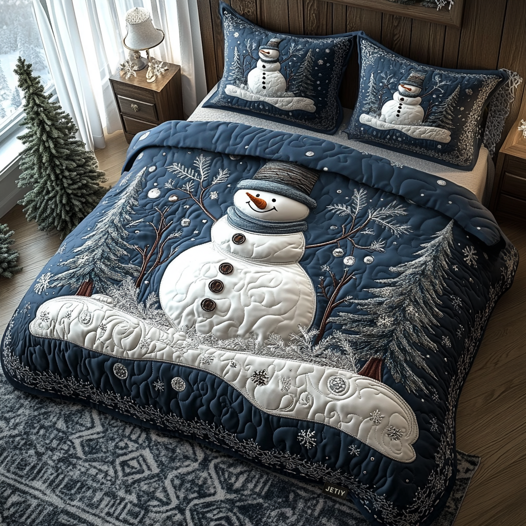 Cozy Christmas Quilted Bedding Set - Single (59" x 70")