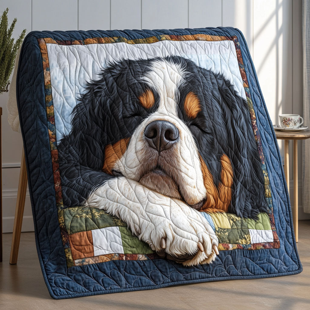 Cozy Bernese Spirit Quilted Blanket - Throw (55" x 60")