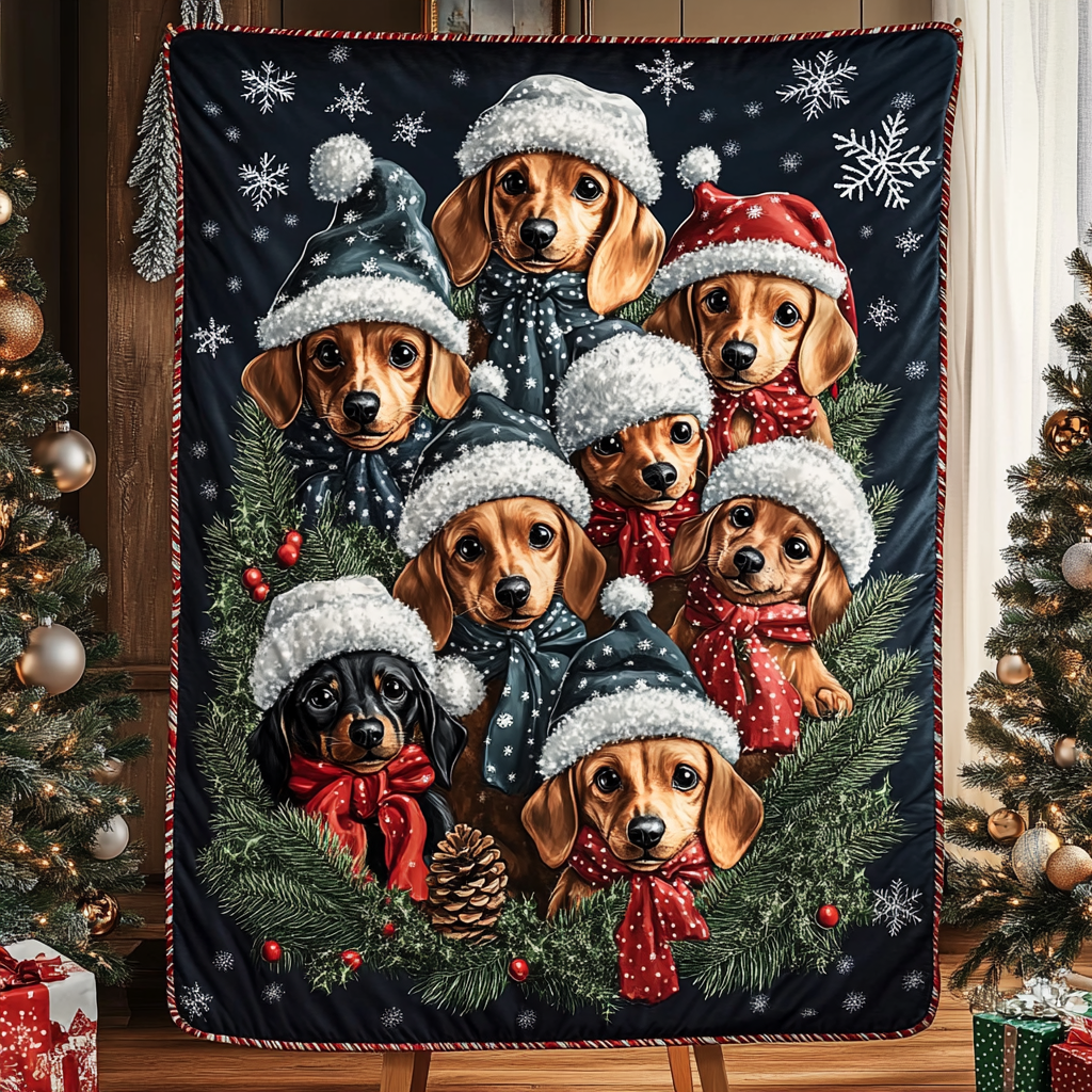 Cozy Canine Quilted Blanket - Throw (55" x 60")