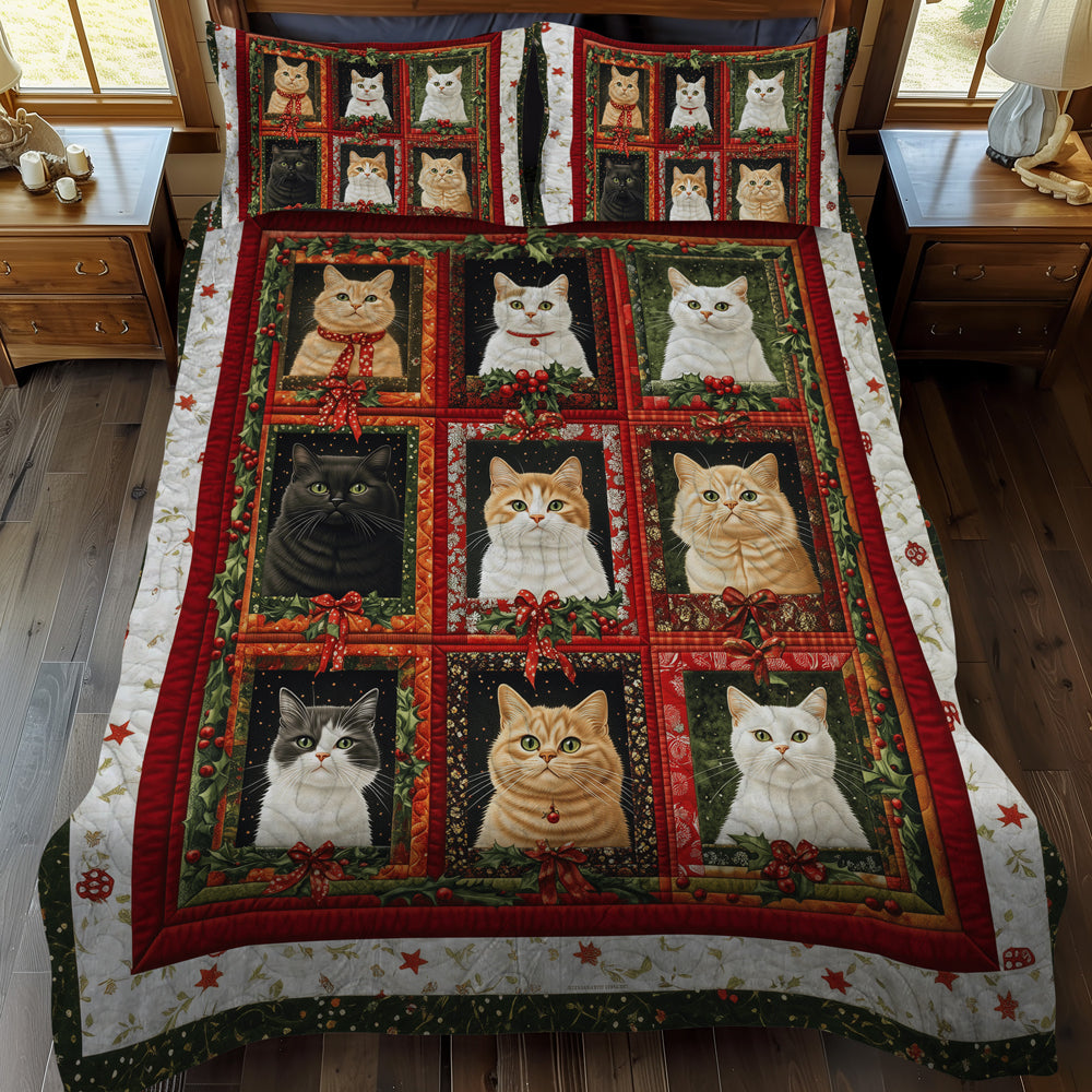 Cozy Cat 3-Piece Quilted Bedding Set - Single (59" x 70")