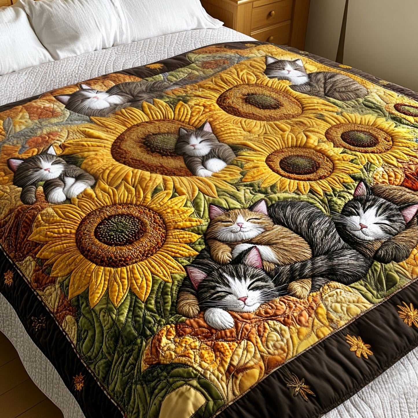 Cozy Cat Chronicles Quilted Blanket - Throw (55" x 60")