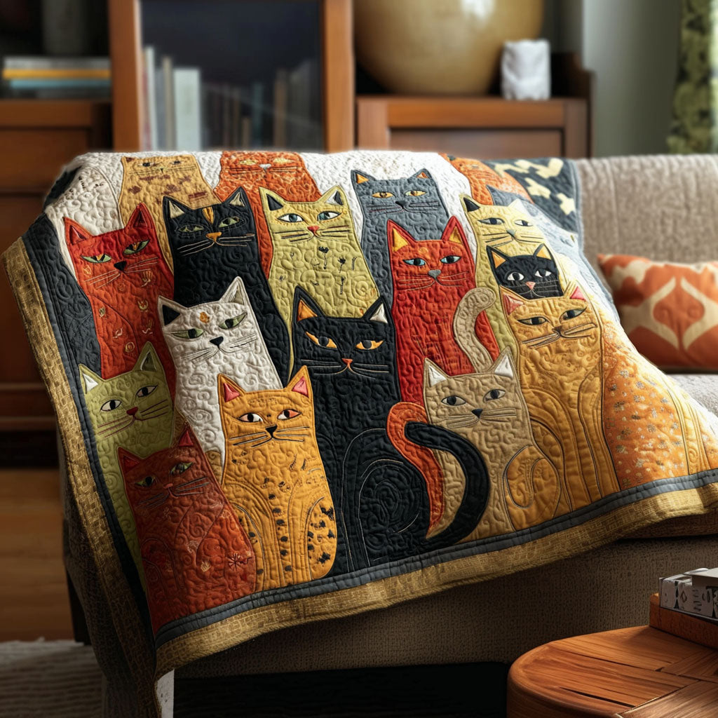 Cozy Cat Mosaic Quilted Blanket - Baby (30" x 40") - Pack 1