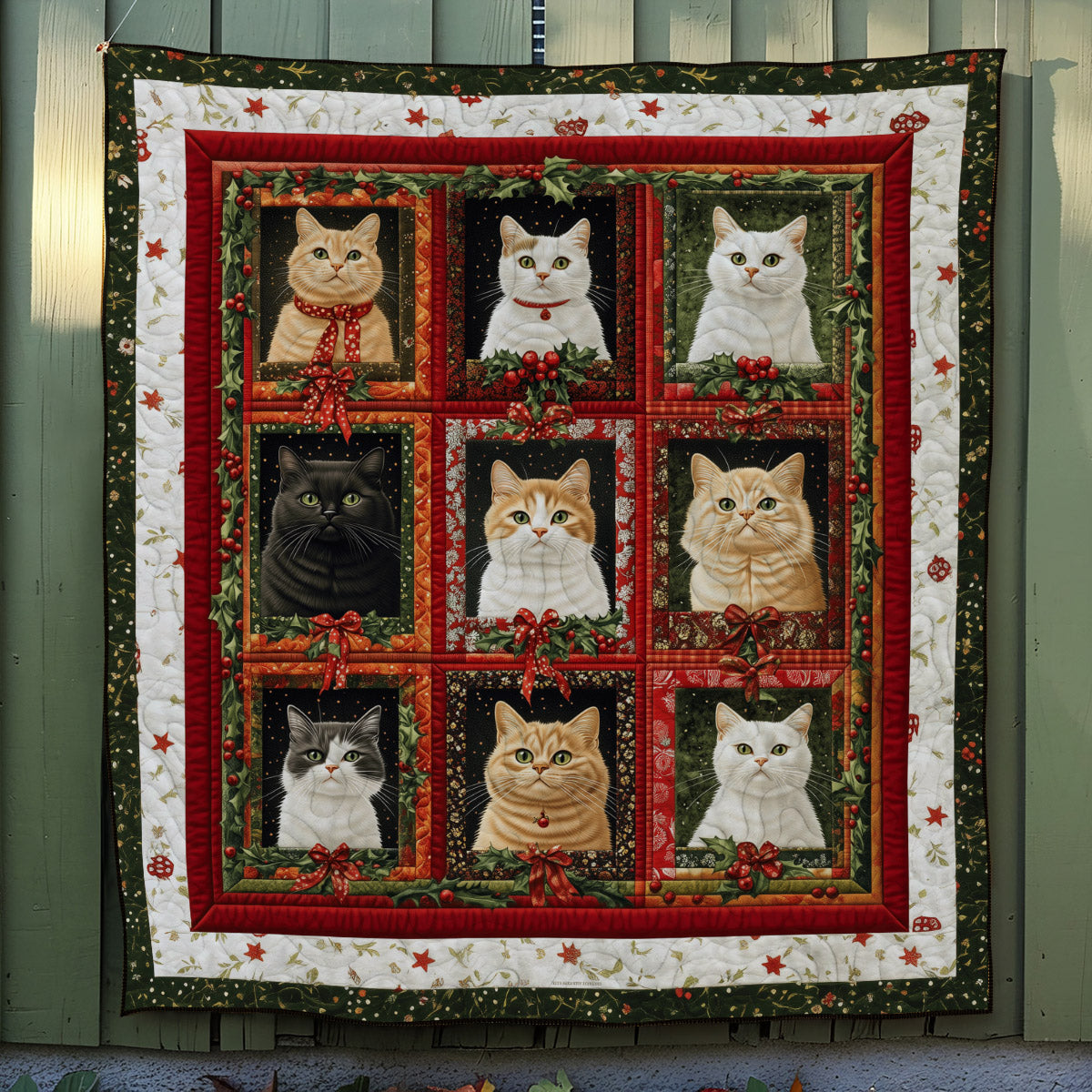 Cozy Cat Quilted Blanket - Throw (55" x 60")