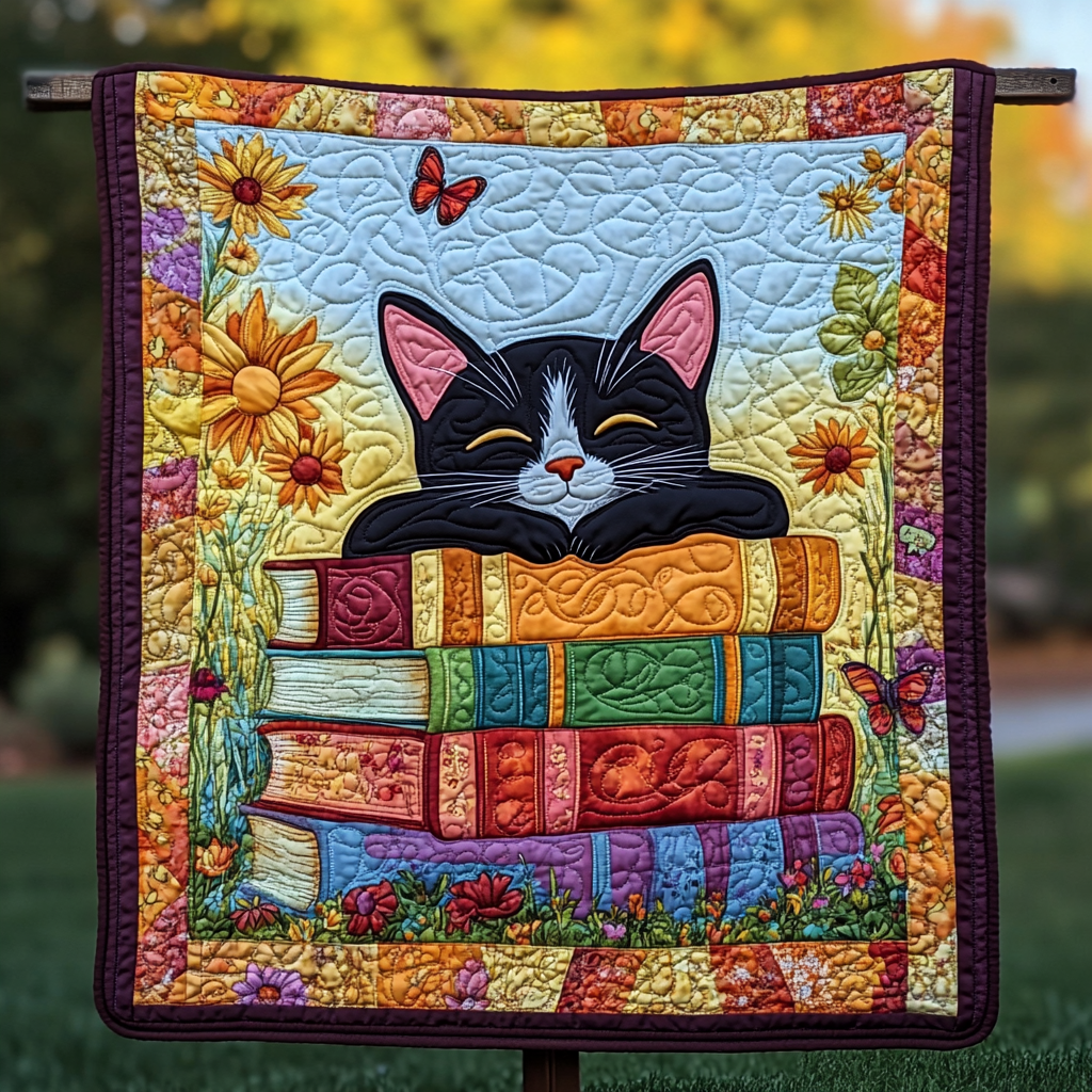 Cozy Cat Tales Quilted Blanket - Throw (55" x 60")
