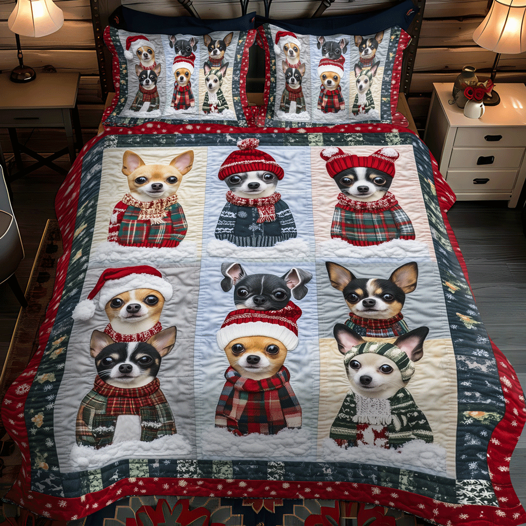 Cozy Chi Christmas 3-Piece Quilted Bedding Set - Single (59" x 70")