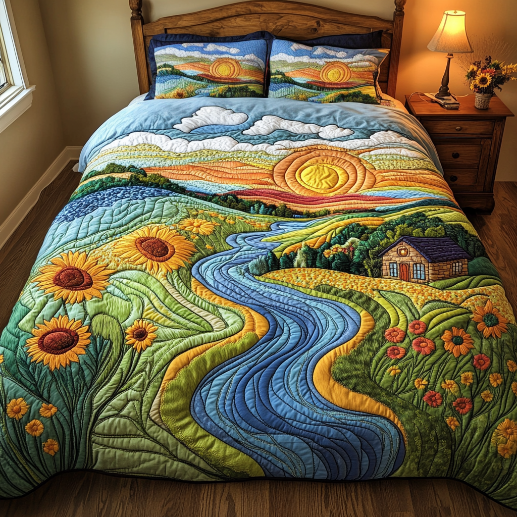 Cozy Cottage 3-Piece Quilted Bedding Set - Single (59" x 70")