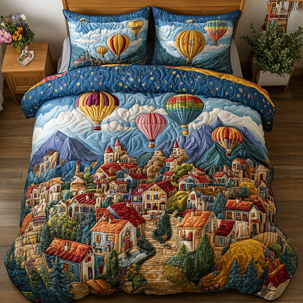 Cozy Horizons 3-Piece Quilted Bedding Set - Single (59" x 70")