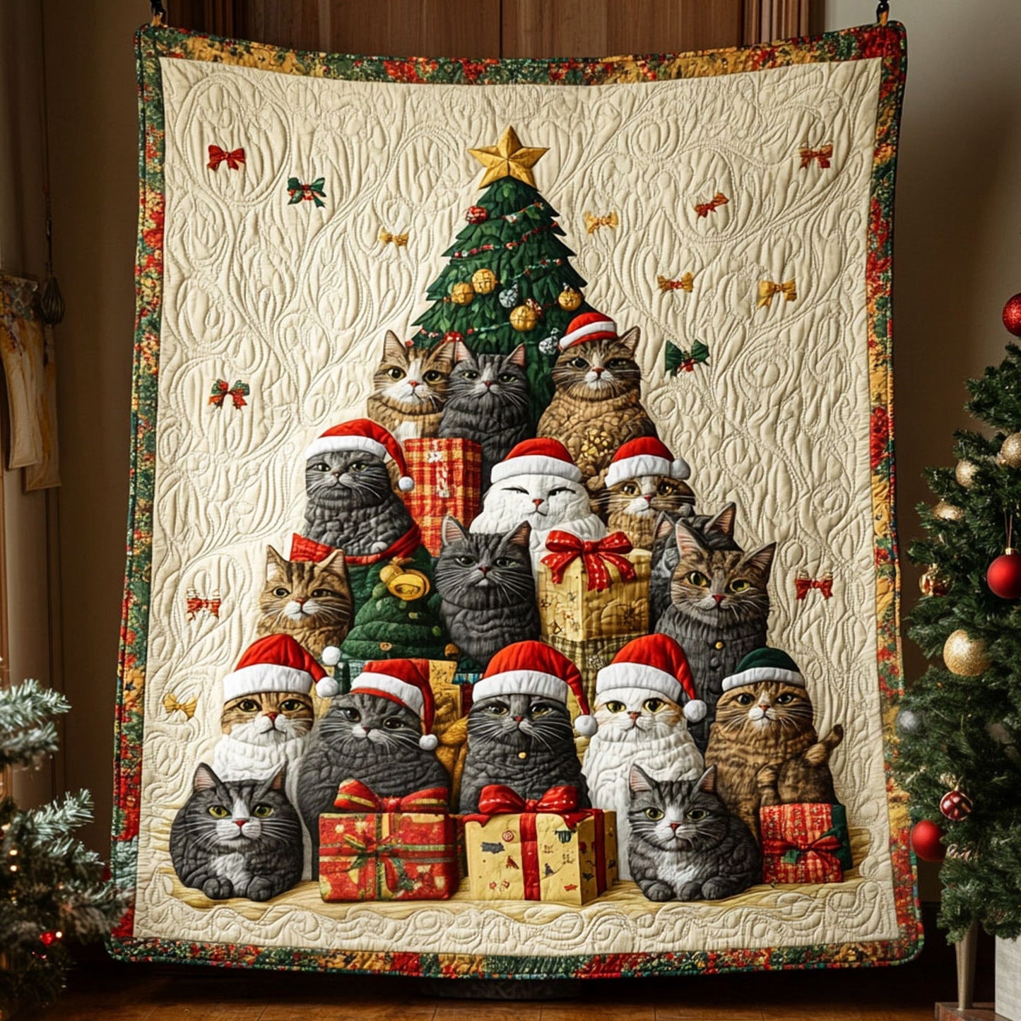 Cozy Paws Parade Quilted Blanket - Throw (55" x 60")