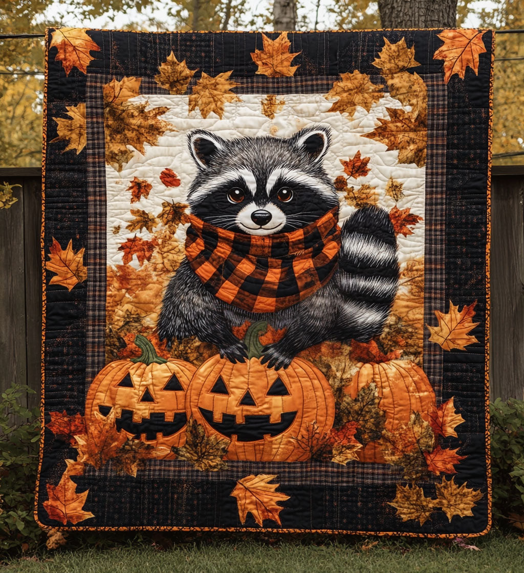Cozy Raccoon Quilted Blanket - Throw (55" x 60")