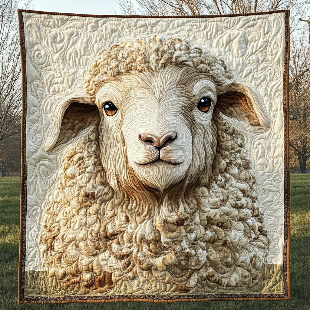 Cozy Sheep Quilted Blanket - Throw (55" x 60")