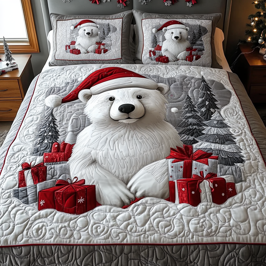 Cozy Snowflake Quilted Bedding Set - Single (59" x 70")