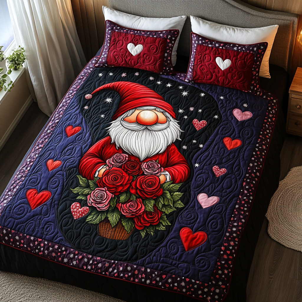 Cozy Valentine 3-Piece Quilted Bedding Set - Single (59" x 70")