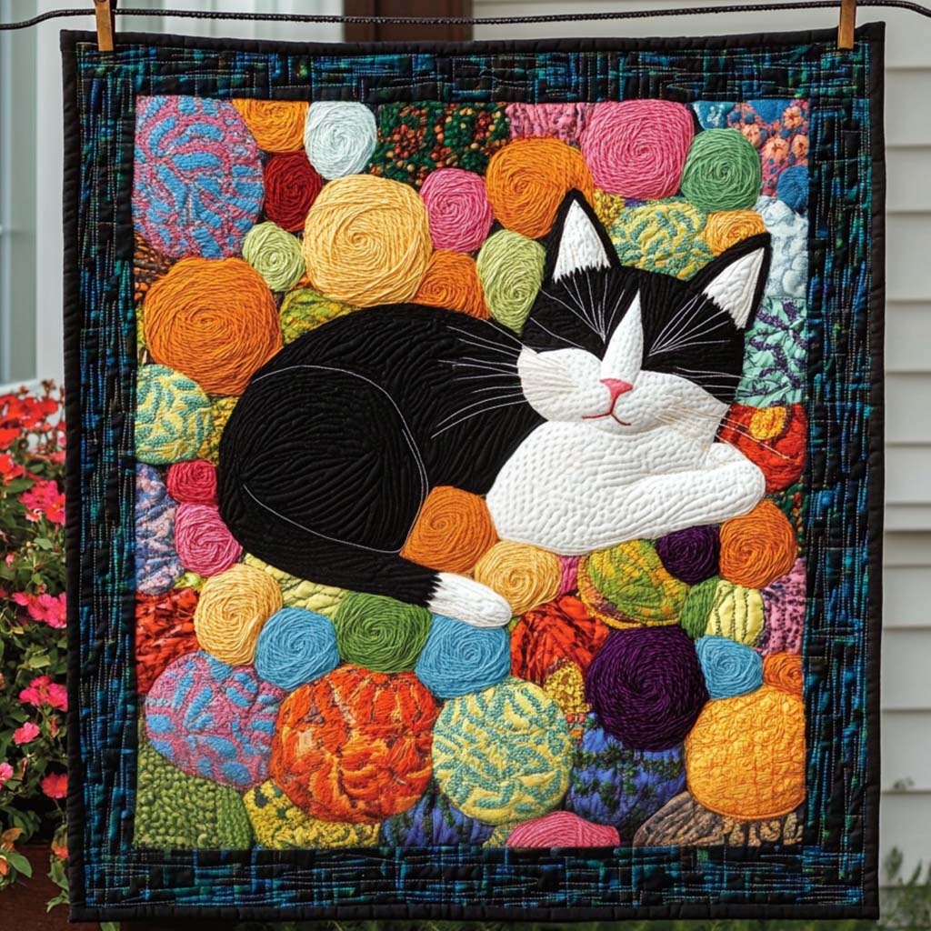 Cozy Yarn Dreams Quilted Blanket - Throw (55" x 60")